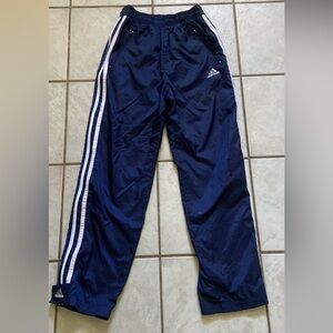 Navy blue adidas parachute pants size small